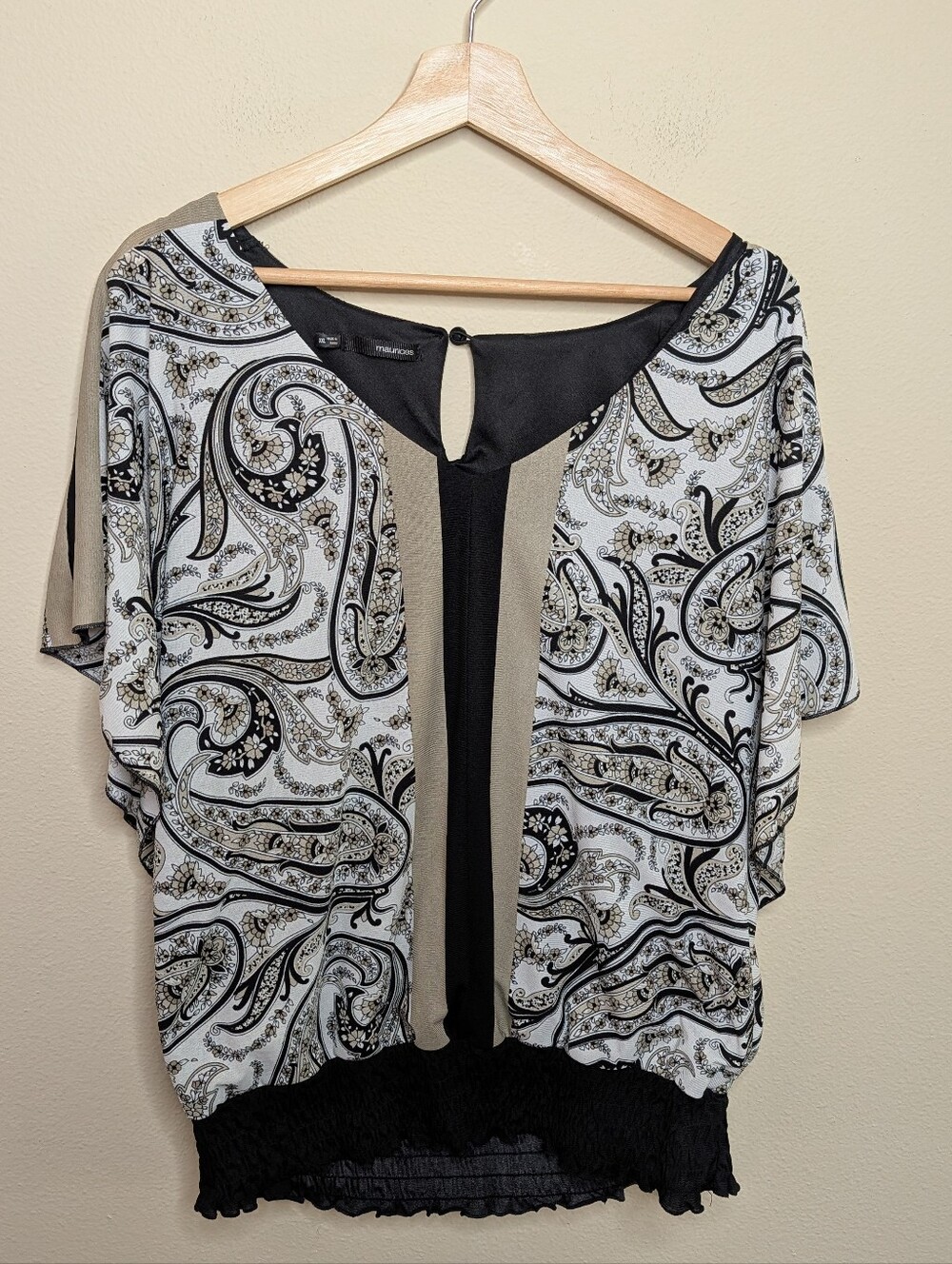 Maurices Paisley Print Colorblock Batwing Top - XXL